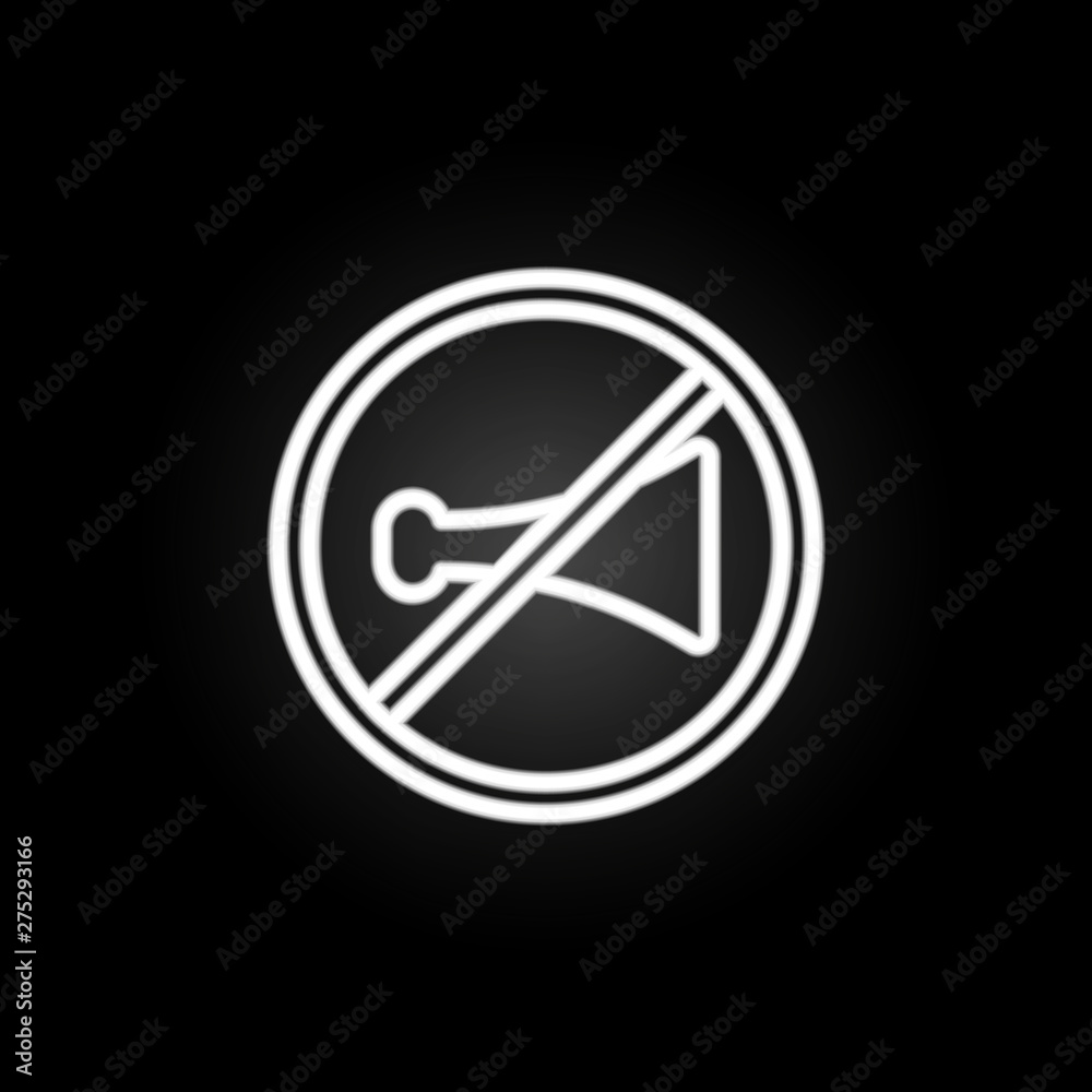 no sign neon icon. Elements of road sign set. Simple icon for websites, web design, mobile app, info graphics no sign neon icon. Elements of road sign set. Simple icon for websites, web design, mobile app, info graphics