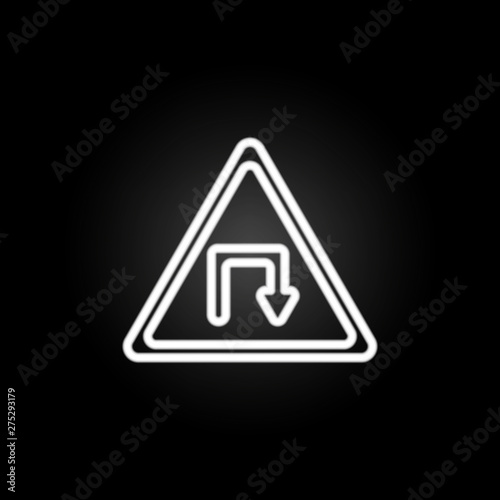 Free Download traffic sign spread neon icon. Elements of road sign set. Simple icon for websites, web design, mobile app, info graphics - GFXLoad