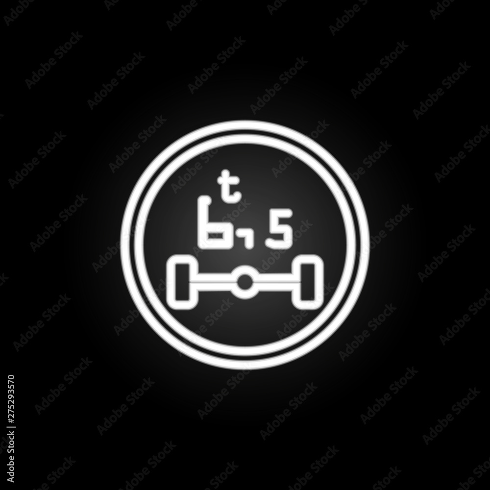 road sign limitation 6.5 tons neon icon. Elements of road sign set. Simple icon for websites, web design, mobile app, info graphics road sign limitation 6.5 tons neon icon. Elements of road sign set. Simple icon for websites, web design, mobile app, info graphics