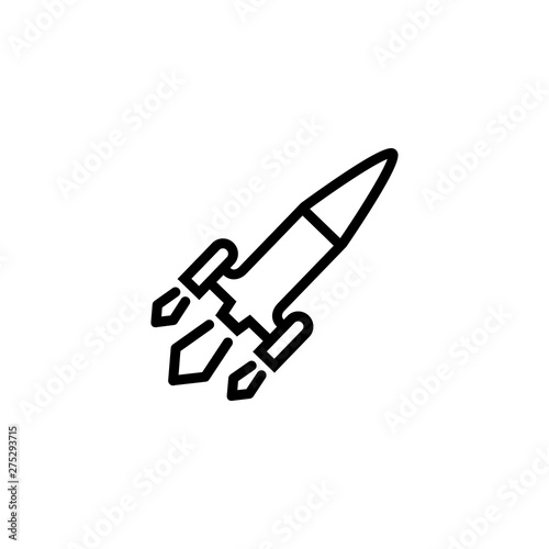 Starship line icon. Spaceship, aerospace, spacecraft. Aircraft concept. Vector illustration can be used for topics like force, military, transport