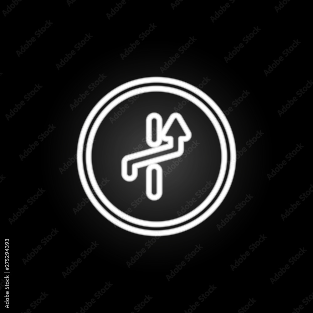road sign neon icon. Elements of road sign set. Simple icon for websites, web design, mobile app, info graphics