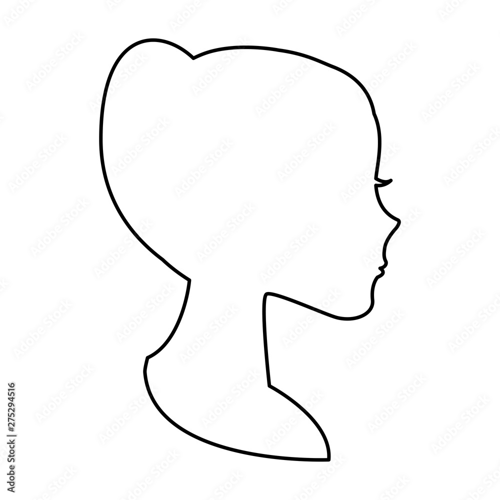 Woman face silhouettte over white background Woman face silhouettte over white background