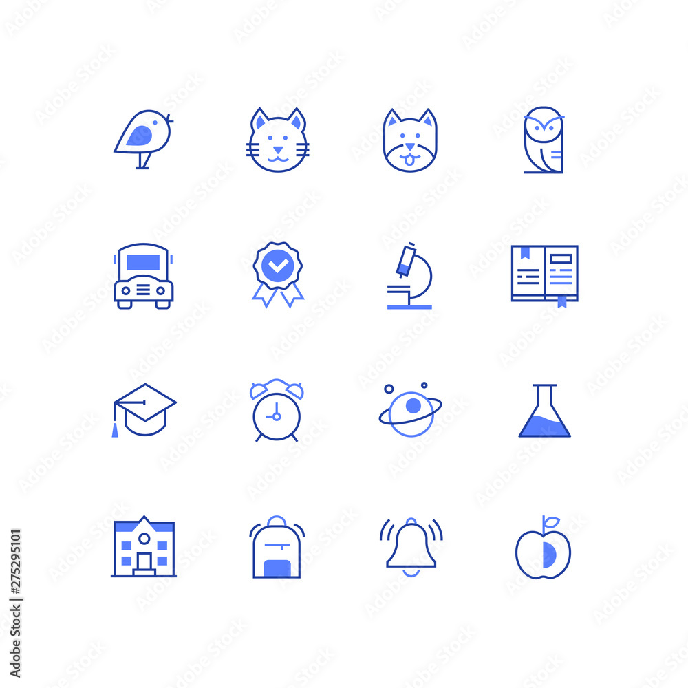 Education - modern line design style icons set