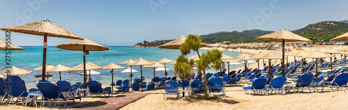 Panoramic view of the Ammolofoi beach neear Kavala city, Northern Greece photo
