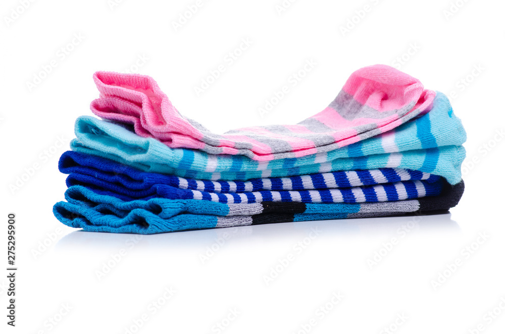 Pairs socks cotton on white background isolation Pairs socks cotton on white background isolation