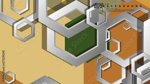 Abstract geometric background with hexagon, middle ages color composition. Vector illustration