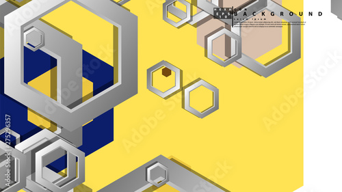 Abstract geometric background with hexagon, middle ages color composition. Vector illustration