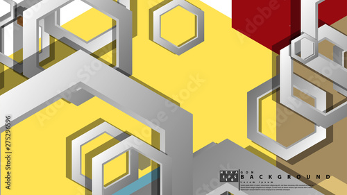 Abstract geometric background with hexagon, middle ages color composition. Vector illustration