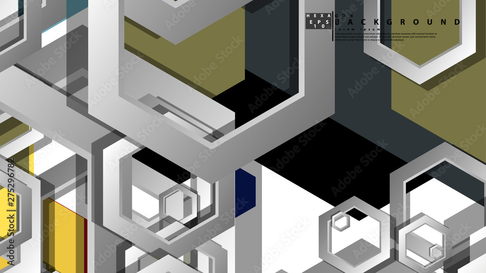 Abstract geometric background with hexagon, middle ages color composition. Vector illustration