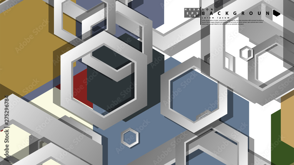 Abstract geometric background with hexagon, middle ages color composition. Vector illustration Abstract geometric background with hexagon, middle ages color composition. Vector illustration
