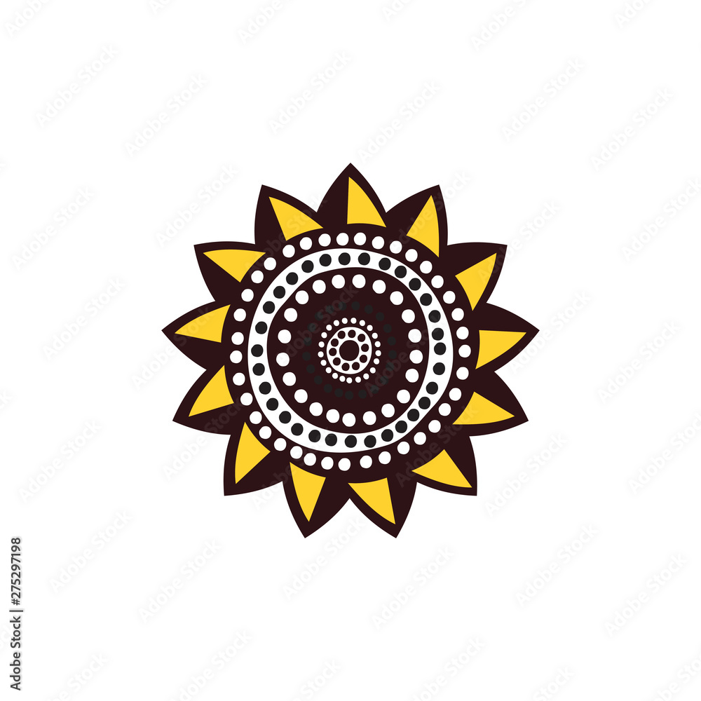 Aboriginal art dots painting icon logo design Aboriginal art dots painting icon logo design