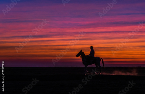 Rider's Soul / Horse Rider / Beautiful Sunset / Colors photo