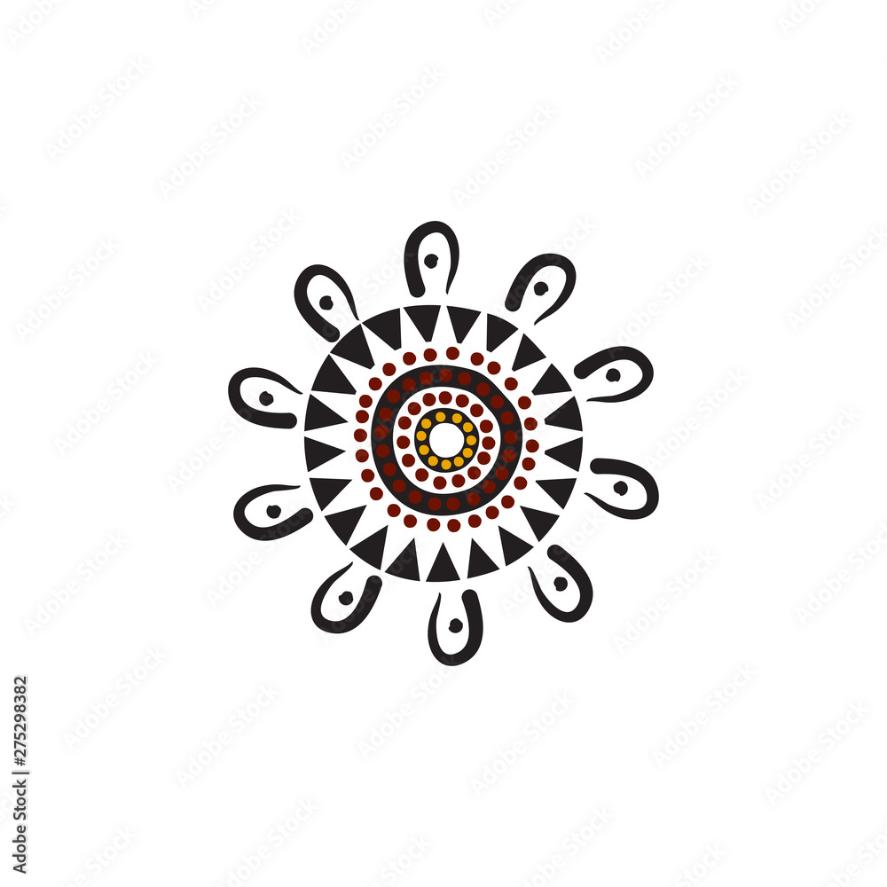 Aboriginal art dots painting icon logo design Aboriginal art dots painting icon logo design