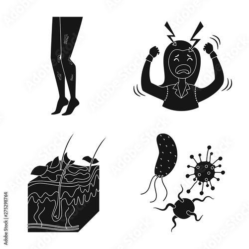 Vector design of healthcare and medical logo. Collection of healthcare and dermatology stock vector illustration.