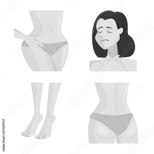 Vector design of suffering and injury logo. Set of suffering and damage stock vector illustration.