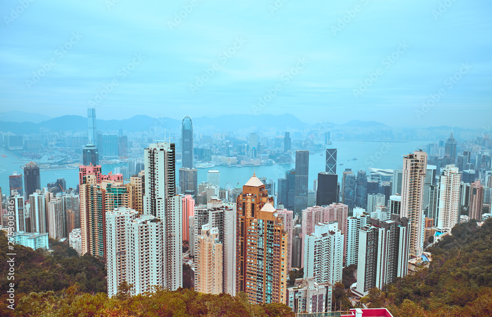 Fototapeta premium View of Hong Kong and Victoria Harbour
