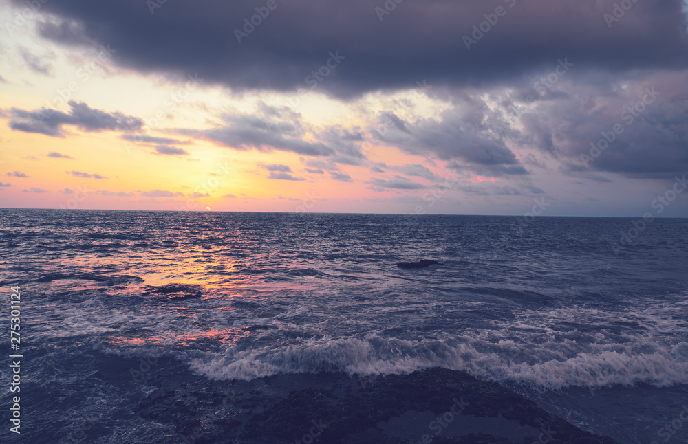 Landscape. Sunset over the sea