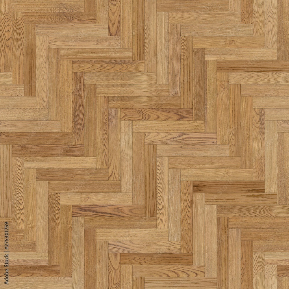 Seamless wood parquet texture herringbone light brown Stock Photo