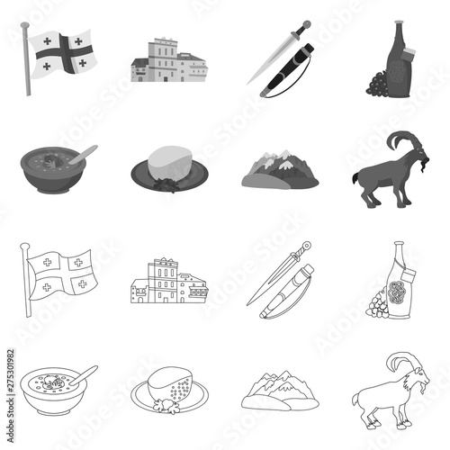 Vector design of culture and sightseeing symbol. Collection of culture and originality stock vector illustration.