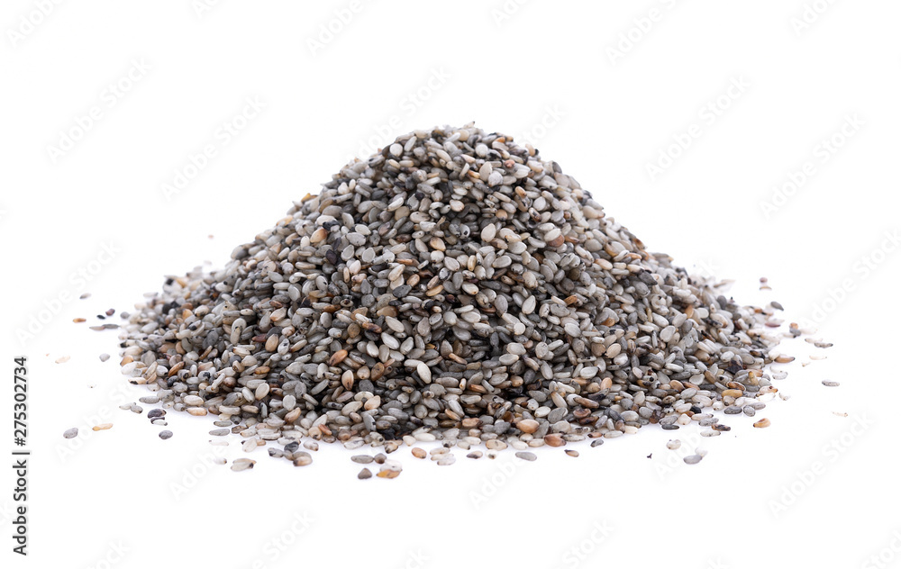 black sesame scrub seed isolated on white background black sesame scrub seed isolated on white background