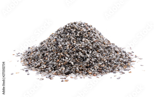 black sesame scrub seed isolated on white background