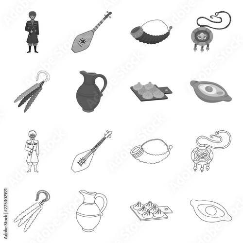 Vector design of culture and sightseeing symbol. Set of culture and originality vector icon for stock.