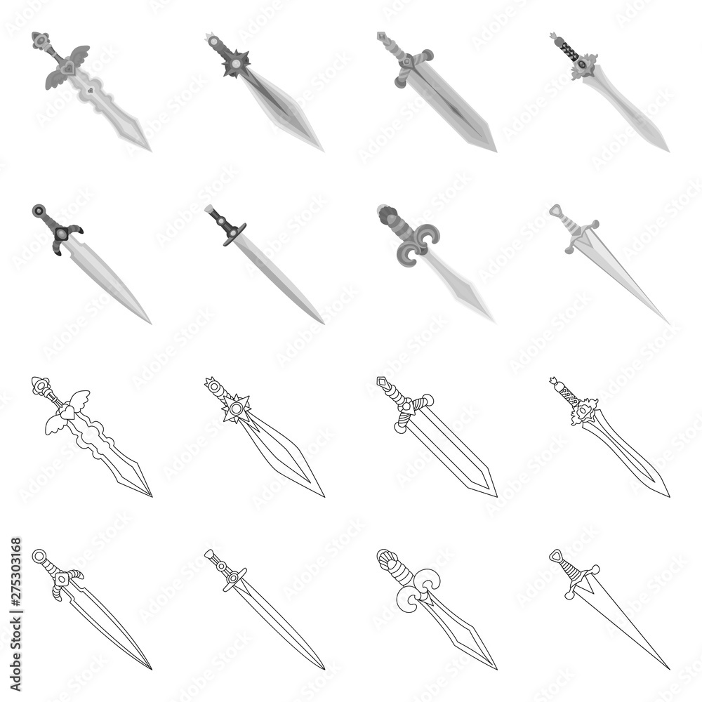 Vector design of game and armor sign. Set of game and blade vector icon for stock. Vector design of game and armor sign. Set of game and blade vector icon for stock.