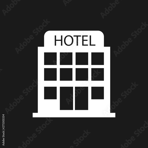 Hotel ison. Minimalistic simple vector illustration. Travel overnight stop.
