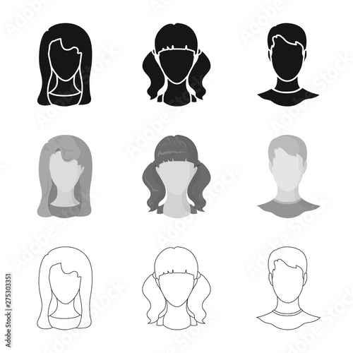 Vector illustration of professional and photo symbol. Collection of professional and profile vector icon for stock.