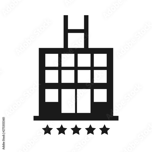 Hotel ison. Minimalistic simple vector illustration. Travel overnight stop.