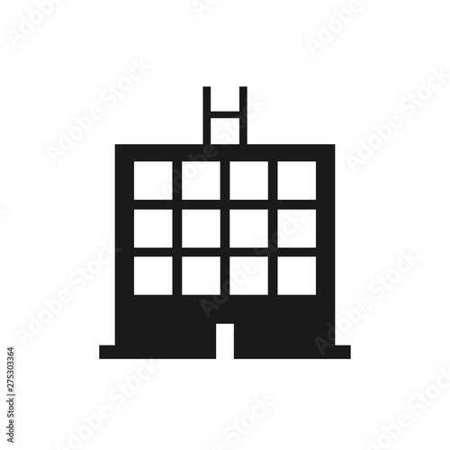 Hotel ison. Minimalistic simple vector illustration. Travel overnight stop.