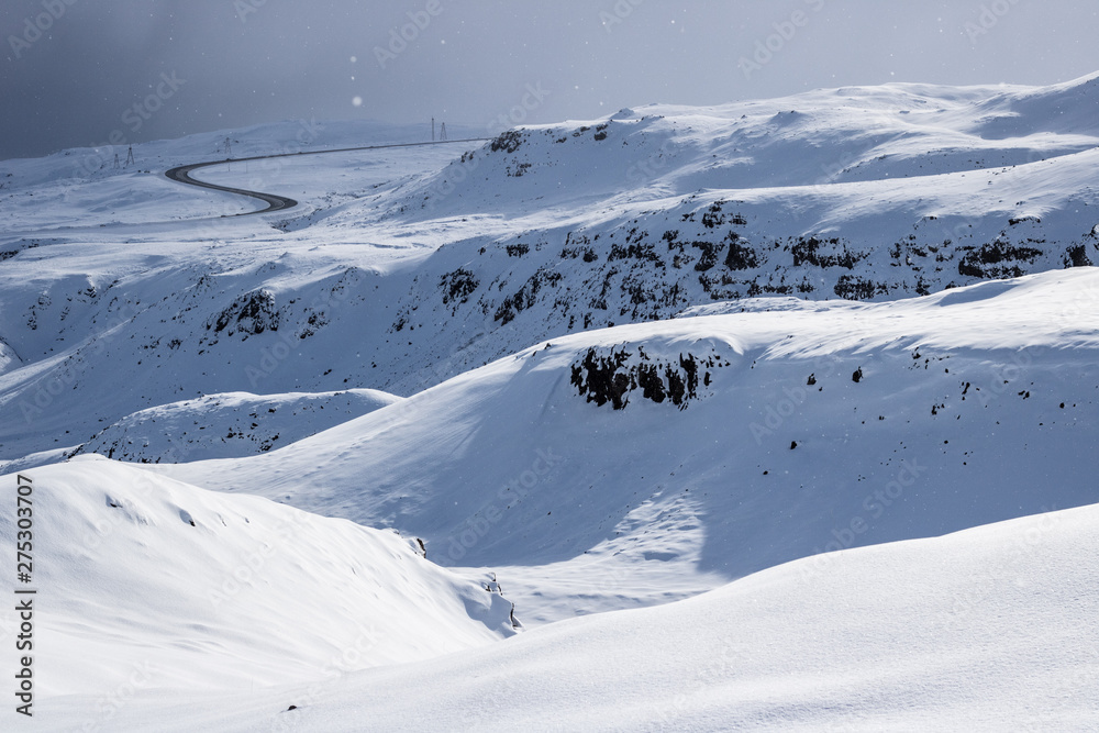 Winter mountain landscape in Iceland Winter mountain landscape in Iceland