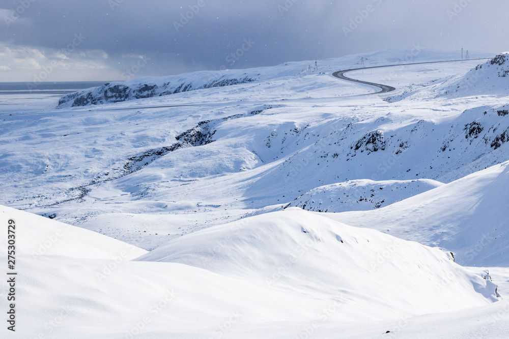 Winter mountain landscape in Iceland