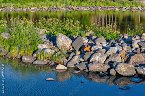 Baltic sea shoreline during...