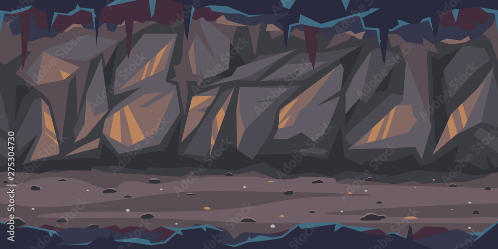 Path is crossing the dark cave game background tillable horizontally ...