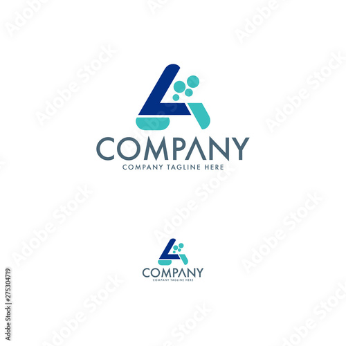 Modern Abstract Letter A logo design. Chemical company logo template