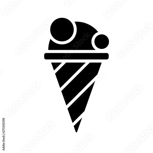 Ice cream cone icon isolated. Modern sweet vanilla desert sign. Trendy vector chocolate cram symbol for web site design, button to mobile app.