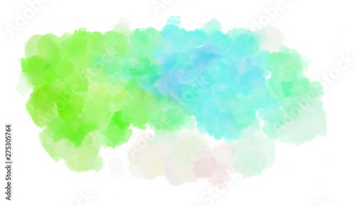 watercolor pale turquoise, aqua marine and green yellow color graphic background illustration painting