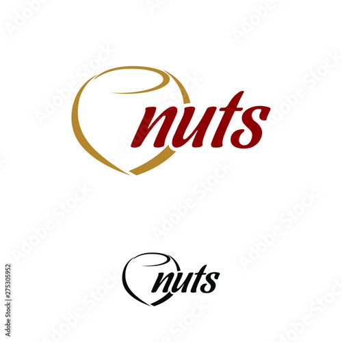 Modern hazelnuts logo design template