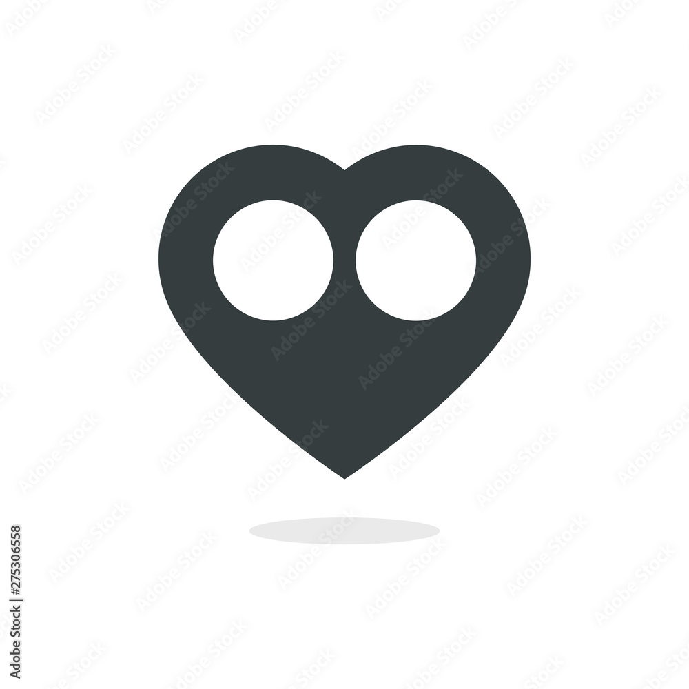Pointer. heart with holes. Flat vector illustration. Pointer. heart with holes. Flat vector illustration.