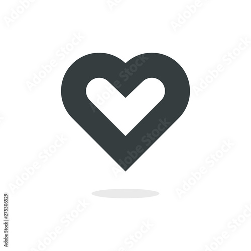 Pointer. Heart with neckline. Flat vector illustration.