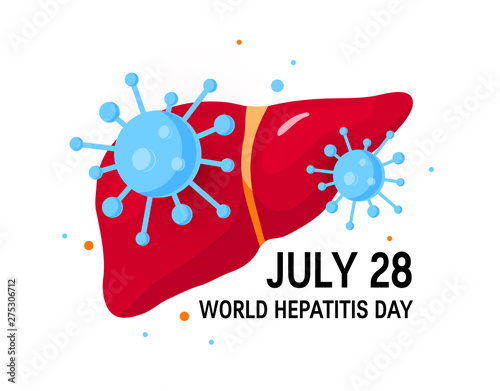 World hepatitis day concept in flat style