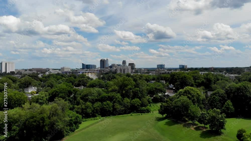 Drone shot of downtown Raleigh NC and surrounding area Drone shot of downtown Raleigh NC and surrounding area