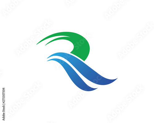 R Letter River Logo Template vector icon illustration design