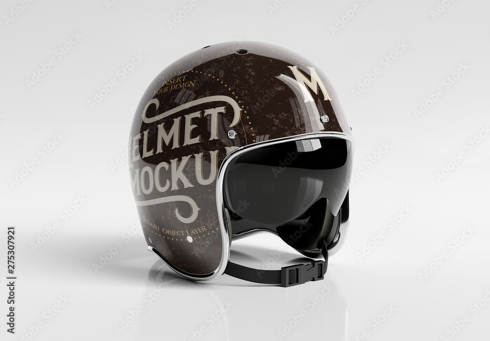 Modello Stock Motorcycle Helmet Mockup Isolated on White | Adobe Stock