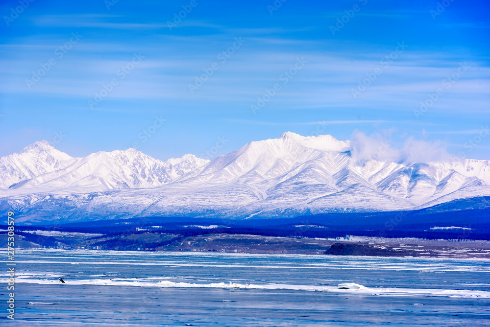 View of Sayan Mountains from Hovsgol Lake View of Sayan Mountains from Hovsgol Lake