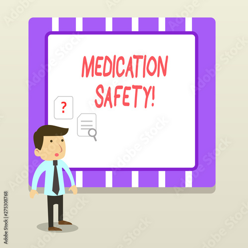 Handwriting text Medication Safety. Conceptual photo freedom from preventable harm with medication use © Artur