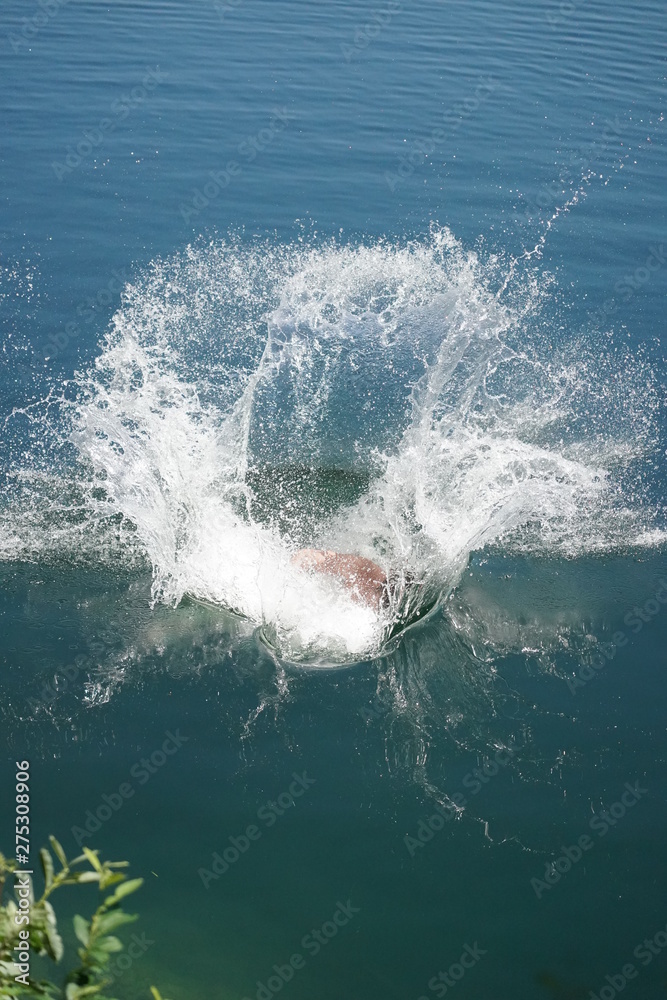Fototapeta premium Abkühlung Sprung ins Wasser cool water