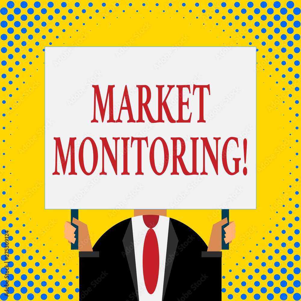 Word writing text Market Monitoring. Business photo showcasing supervising activities in progress in the trading center Word writing text Market Monitoring. Business photo showcasing supervising activities in progress in the trading center