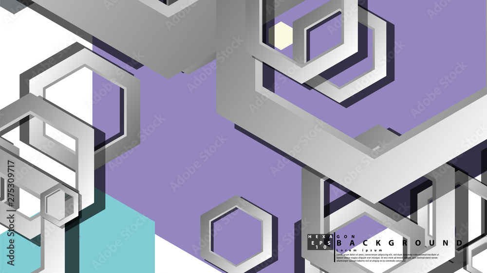 Abstract geometric background with hexagon cold color composition. Vector illustration Abstract geometric background with hexagon cold color composition. Vector illustration